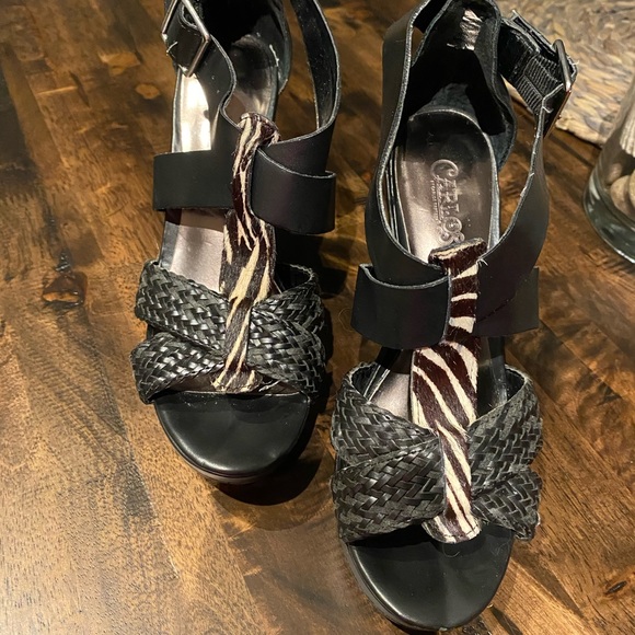 Carlos Santana Carley Black Wedges 6 1/2 - Picture 1 of 12